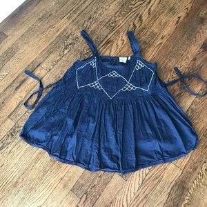 Anthropologie’s “Lilko” Deep Blue Strappy Top